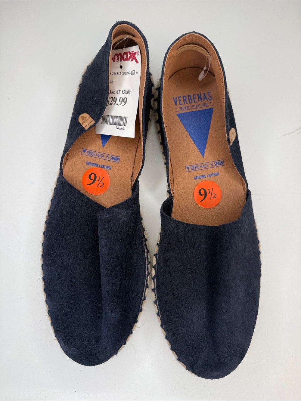 Verbenas Women’s Navy Suede Slip-On Espadrilles sz42